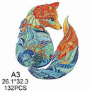 Wooden Blue Fox Puzzle - zipzapproducts