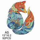 Wooden Blue Fox Puzzle A5 - zipzapproducts