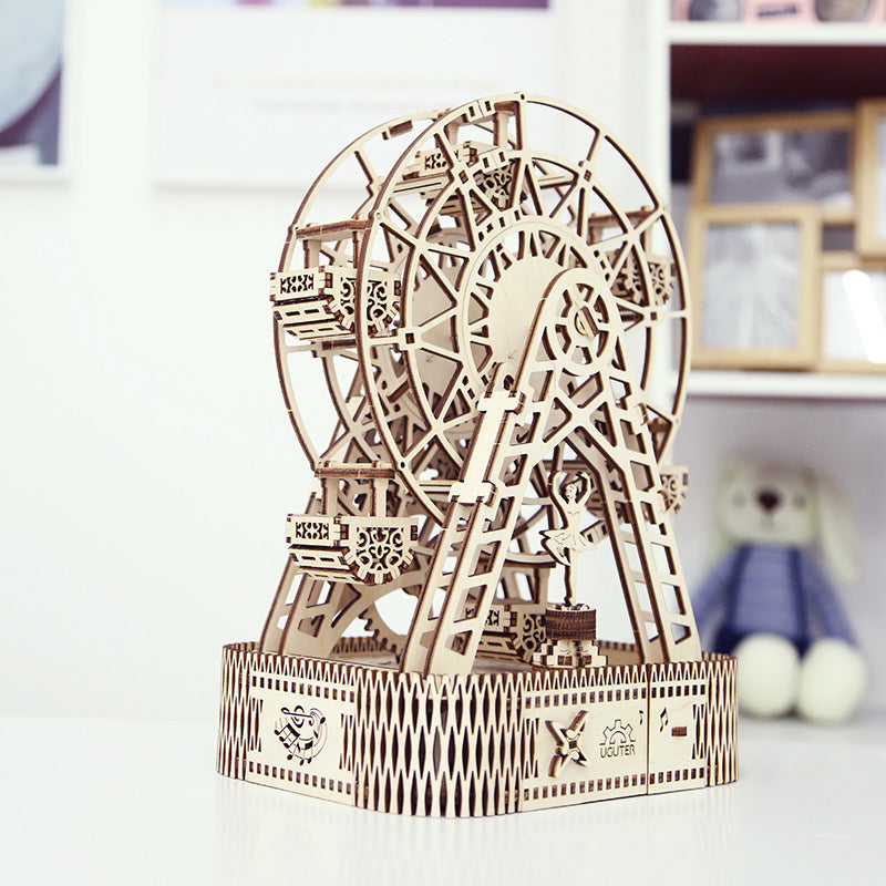 DIY Wooden Music Box Ferris Wheel Assembly Kit - zipzapproducts