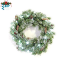 24 inch Illuminated  Frosted Christmas Wreath - zipzapproducts