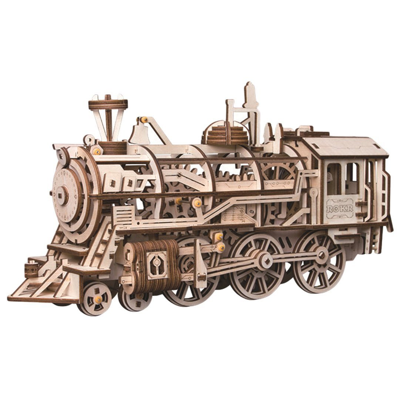 3D Wooden Mechanical Train Model - zipzapproducts