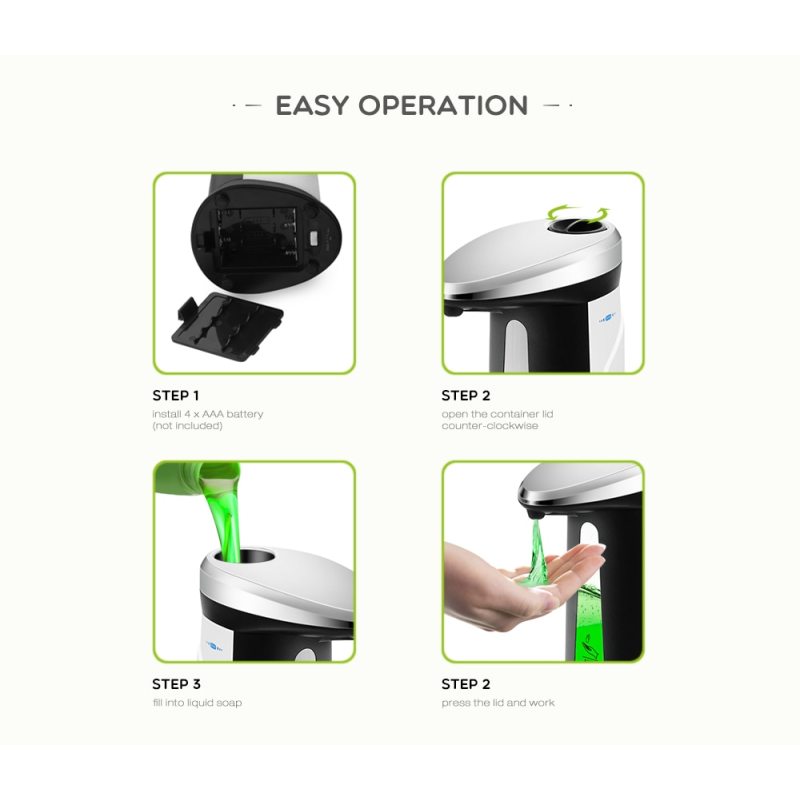 400Ml Automatic Liquid Smart Sensor Soap Dispenser - zipzapproducts