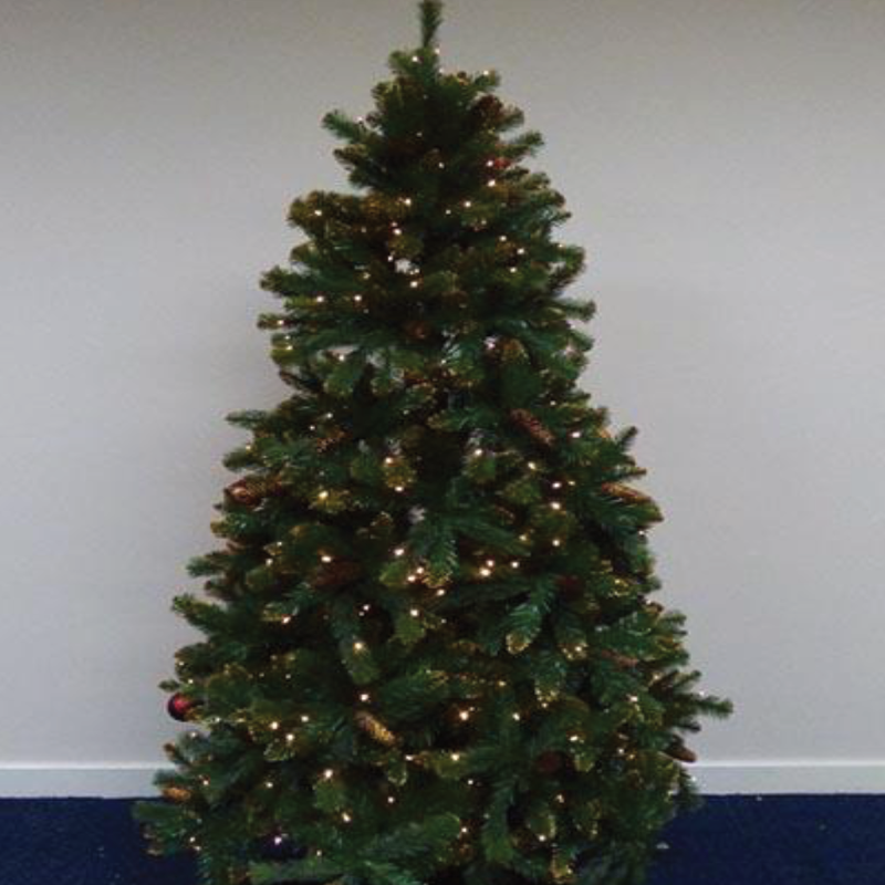 6.5ft Pre-Lit Pine Style Glitter Tipped Christmas Tree - zipzapproducts