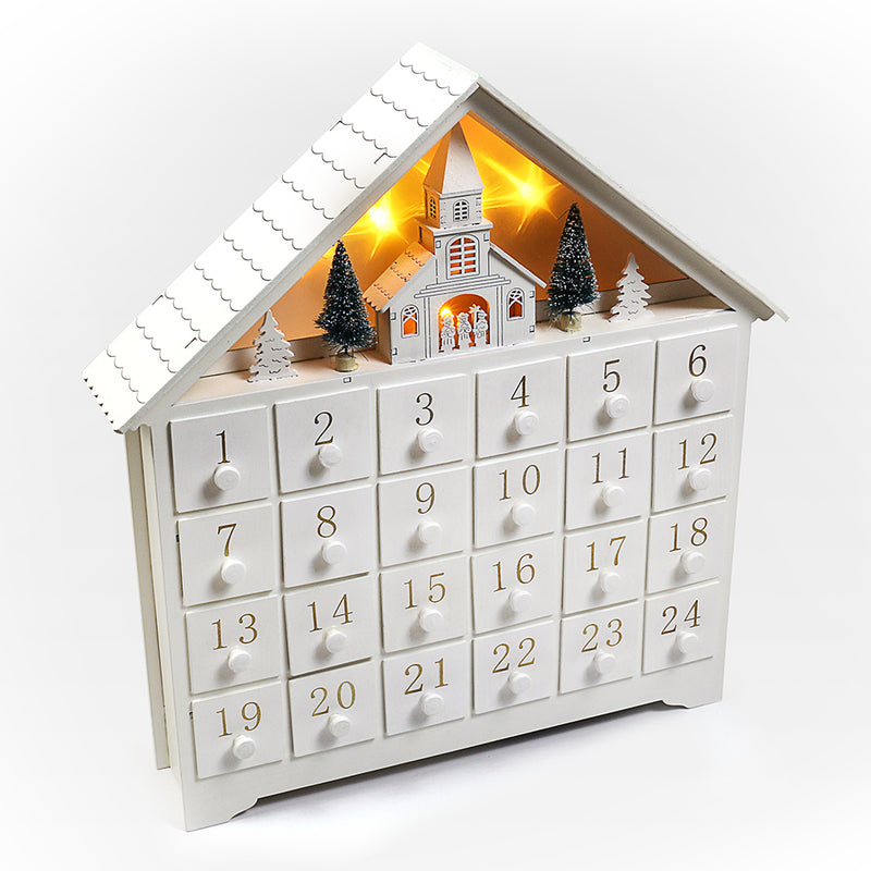 White Illuminated Advent Calendar - zipzapproducts