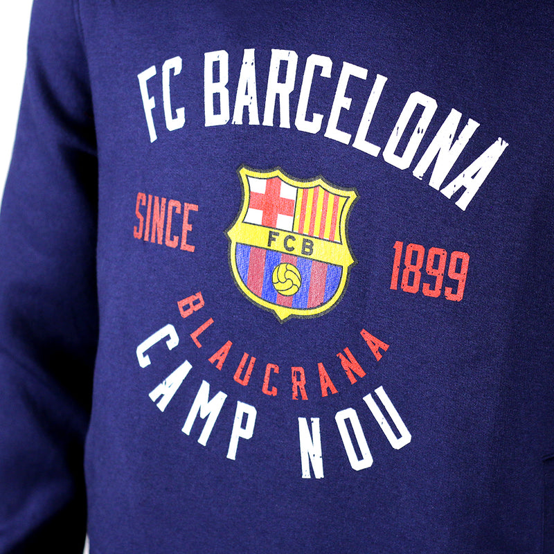 FC Barcelona Hooded Sweatshirt Navy Blue - zipzapproducts