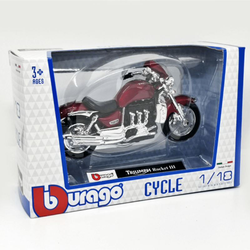 1:18 Bburago Triumph Rocket III Red Motorcycle Model - zipzapproducts