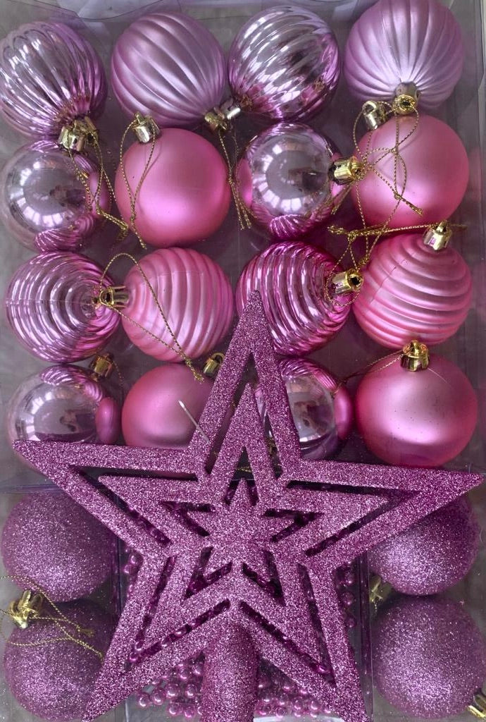 26 Piece Hot Pink Christmas Decoration Set - zipzapproducts