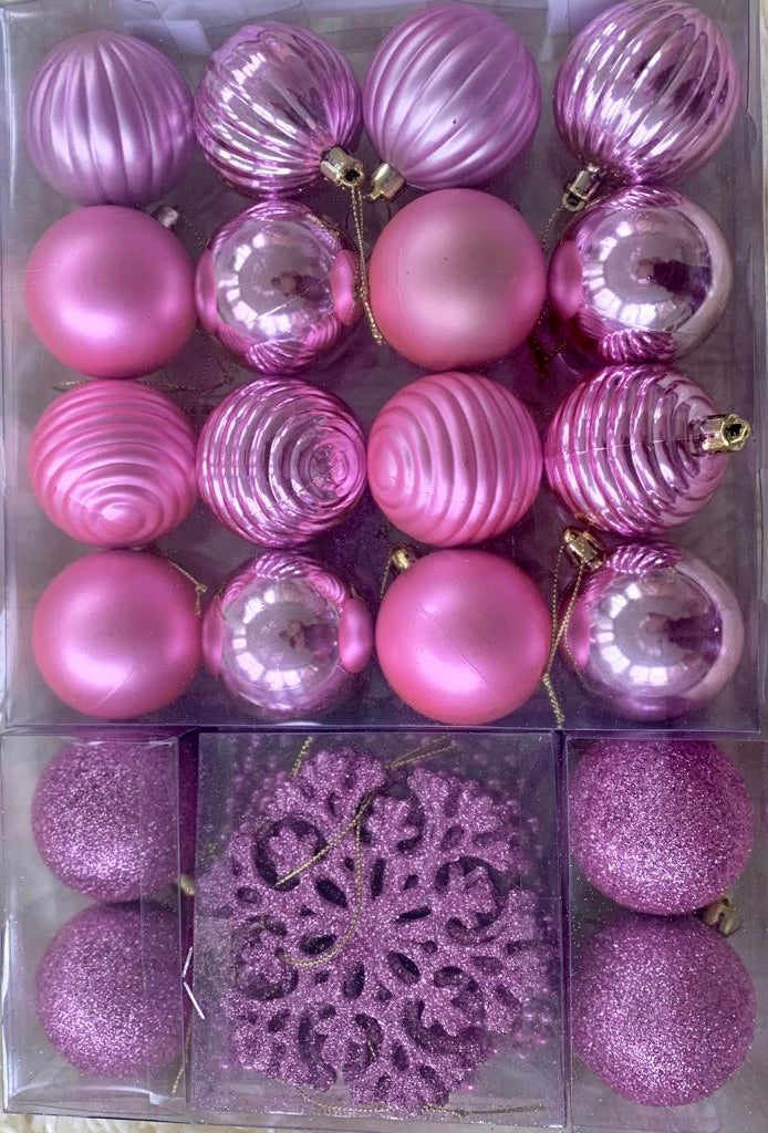 26 Piece Hot Pink Christmas Decoration Set - zipzapproducts