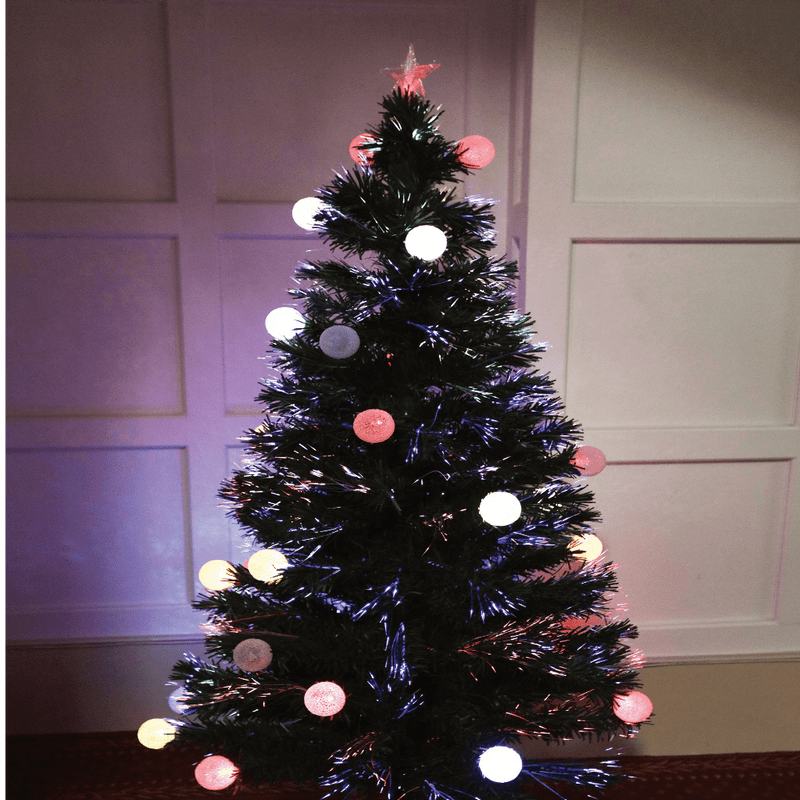 Fibre Optic Christmas Tree With Colour Changing LED Balls - zipzapproducts