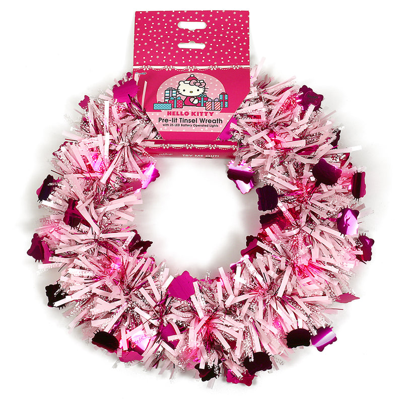 Hello Kitty Christmas Tinsel Wreath - zipzapproducts