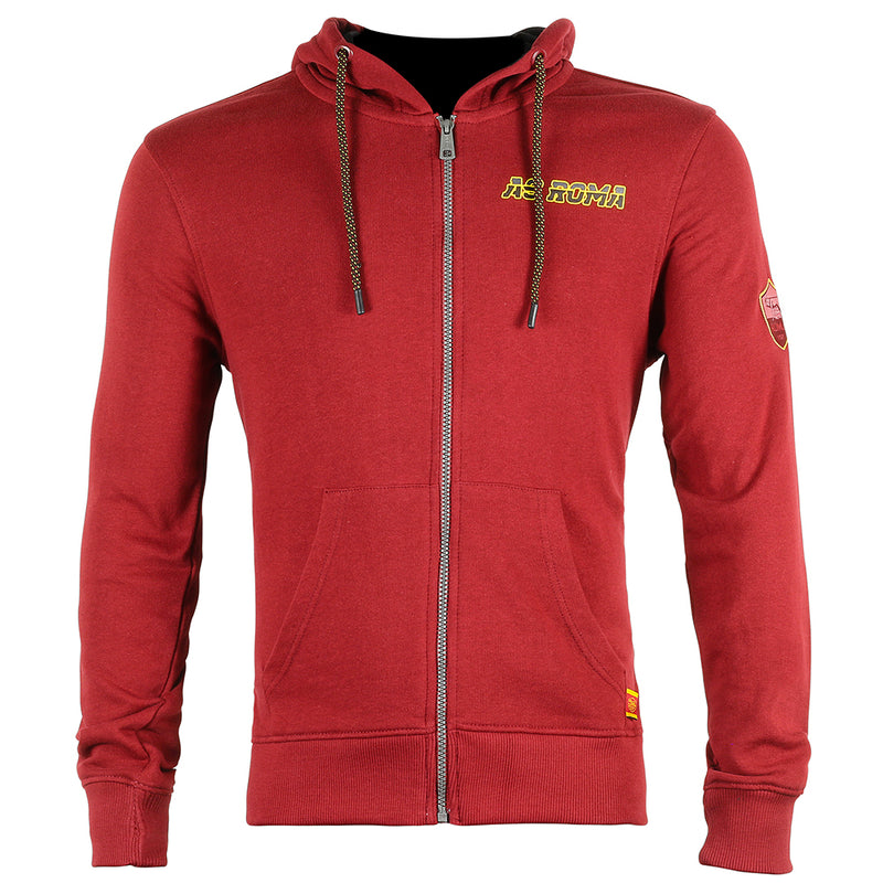 AS Roma Full Zipped Hooded Sweatshirt Red - zipzapproducts