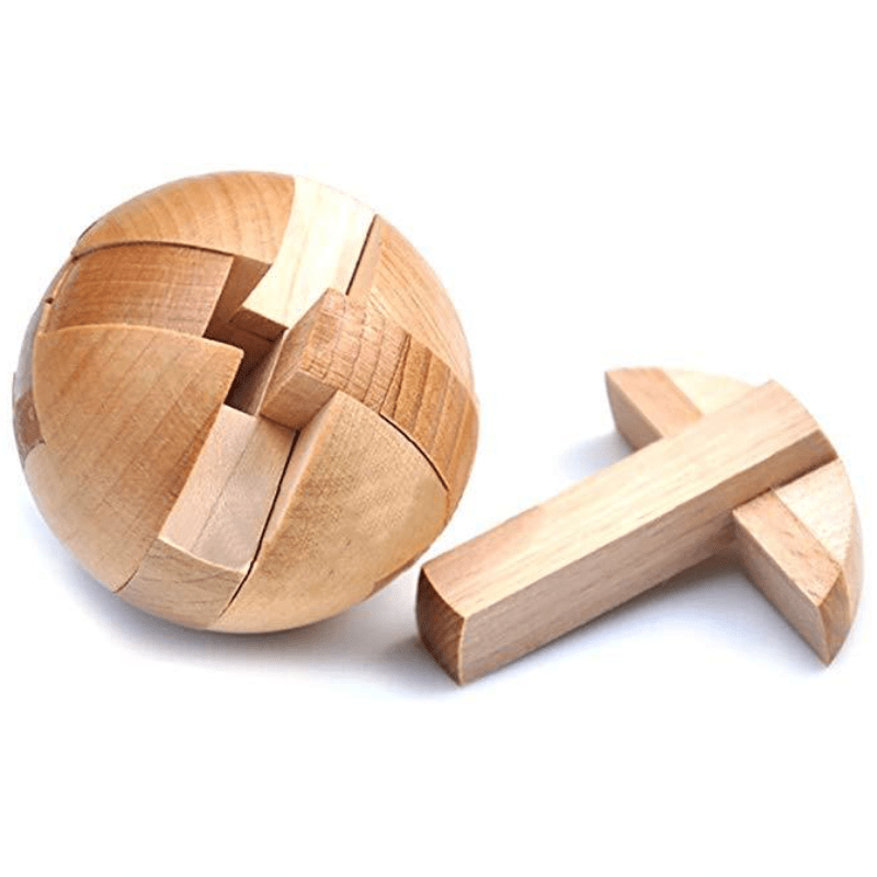 Wooden Puzzle Ball and Barrell - zipzapproducts