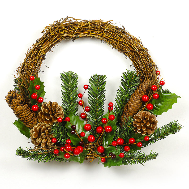 12 inch Wooden Wreath For Christmas - zipzapproducts