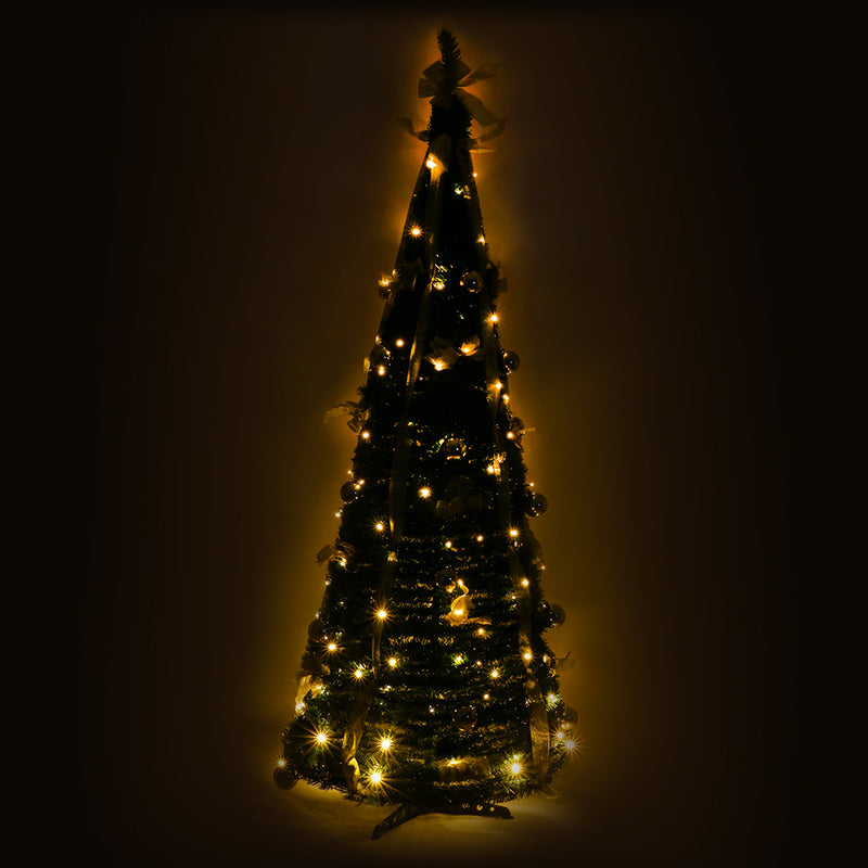 6ft Green and Gold Pre-lit Popup Christmas tree - zipzapproducts