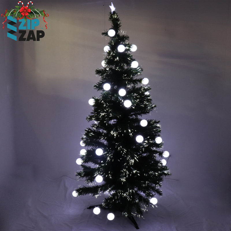 Fibre Optic Christmas Tree with LED light Balls - zipzapproducts