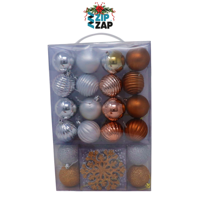 26 Piece Christmas Tree Silver and Bronze Decoration Pack - zipzapproducts