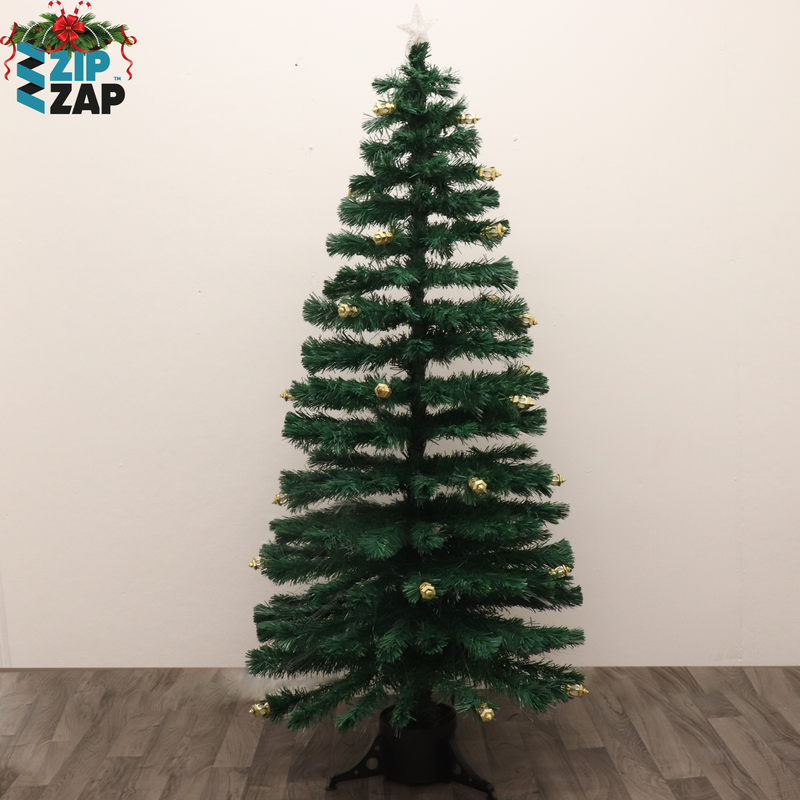 6ft Fibre Optic Christmas Tree With Coloured LED Lanterns - zipzapproducts