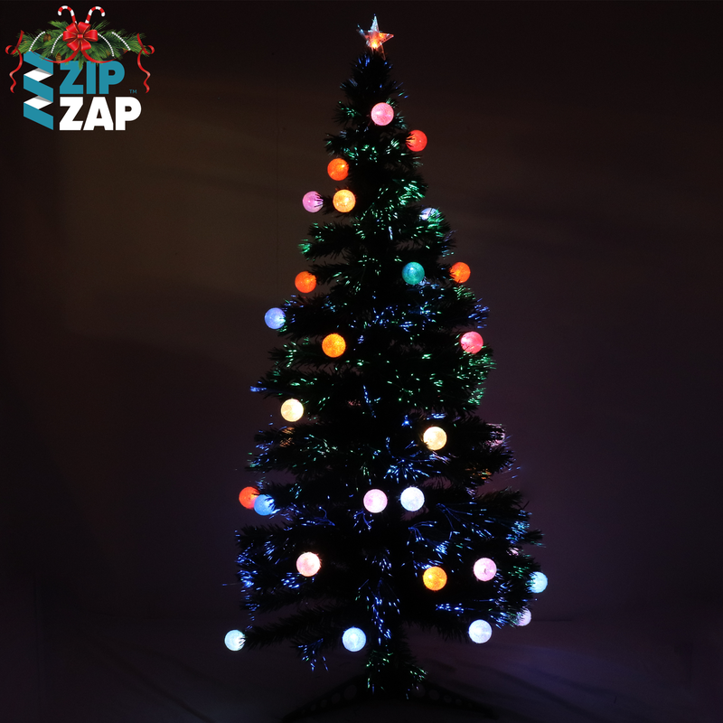 Fibre Optic Christmas Tree with LED light Balls - zipzapproducts