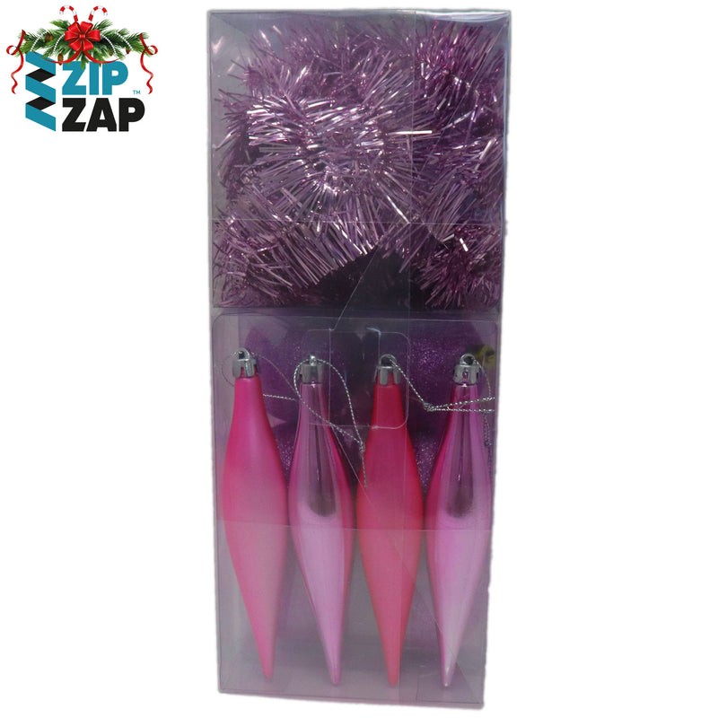 60 Piece Pink Bauble Set - zipzapproducts