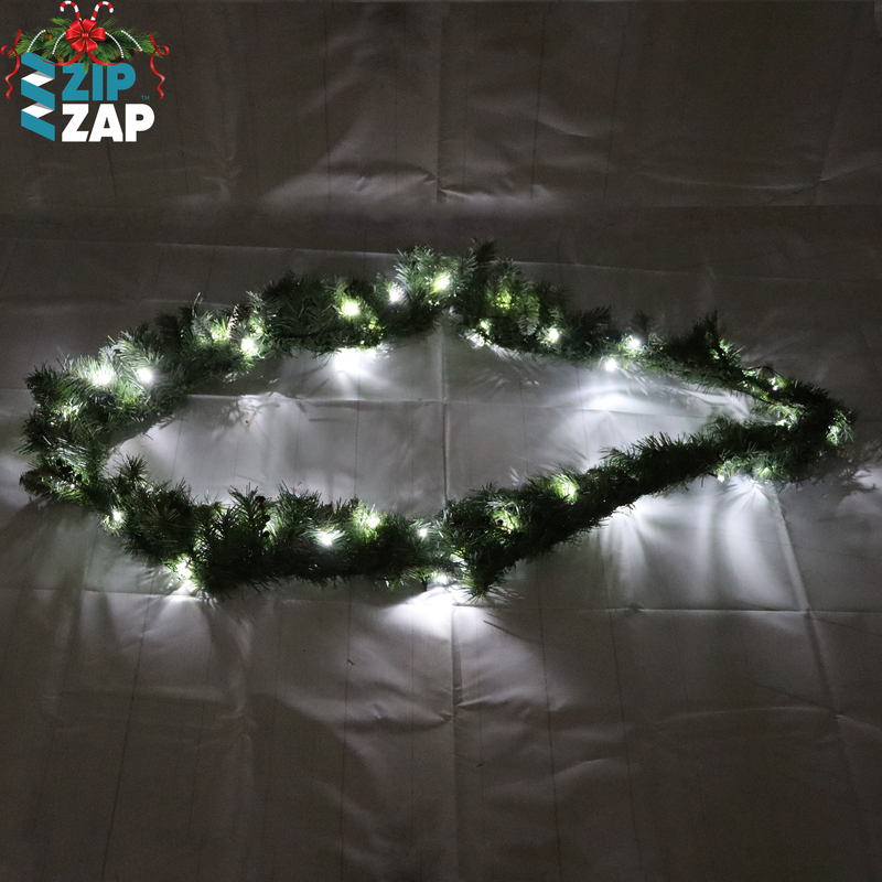 Green Frosted Christmas Garland - zipzapproducts