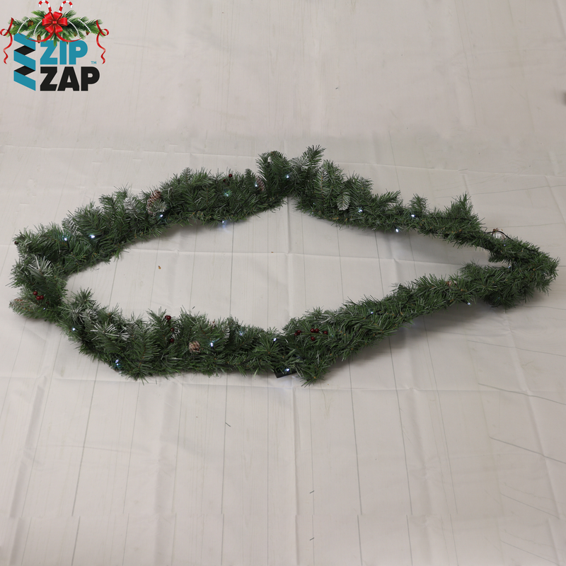 Green Frosted Christmas Garland - zipzapproducts