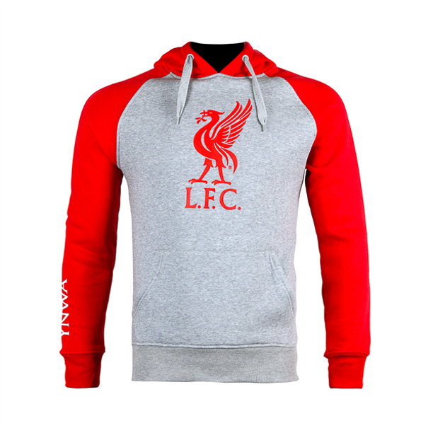 LFC Hooded Sweatshirt Grey/Red - zipzapproducts