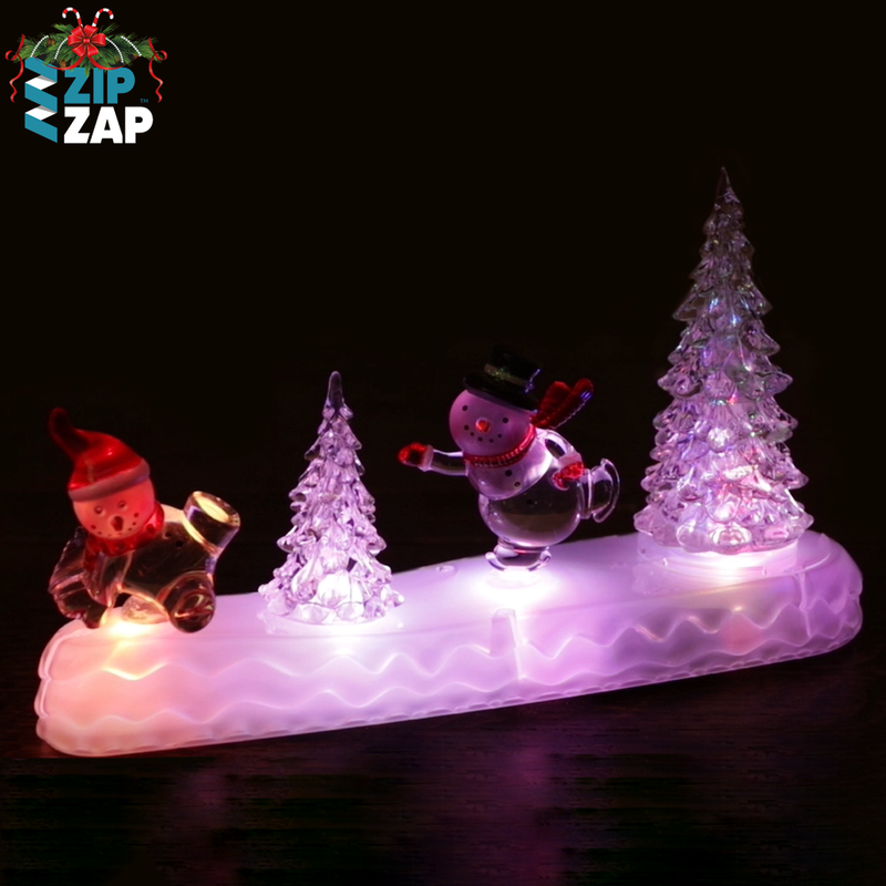 Light up Snowman and Tree Scene - zipzapproducts