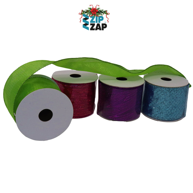 Red/Green/Blue/Purple  Organza Ribbon - zipzapproducts