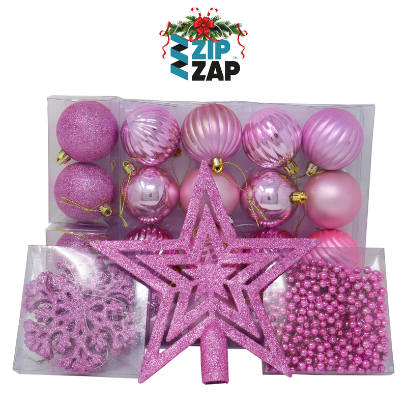 26 Piece Hot Pink Christmas Decoration Set - zipzapproducts