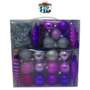 60 Piece Purple Christmas Bauble Set - zipzapproducts