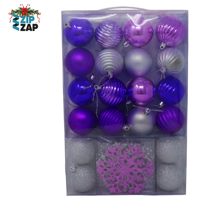 26 Piece Pink, Purple & Silver Bauble Christmas Set - zipzapproducts