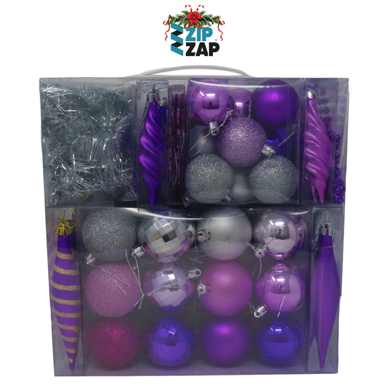 60 Piece Peacock Christmas Baubles - zipzapproducts