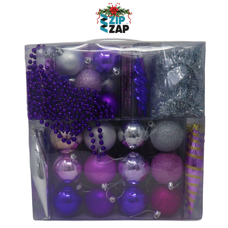 60 Piece Peacock Christmas Baubles - zipzapproducts