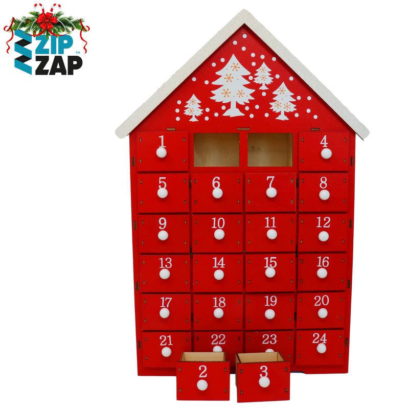 Red Wooden Advent - zipzapproducts