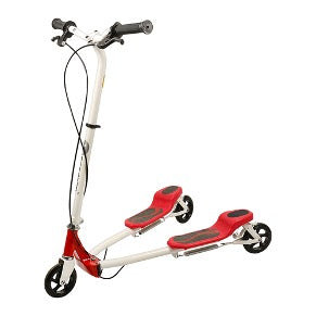 Red White Scissor Scooter Style Y1200. Dual Brakes. - zipzapproducts