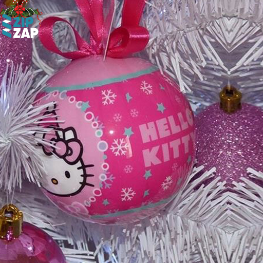 Hello Kitty Tinsel Bauble Set - zipzapproducts