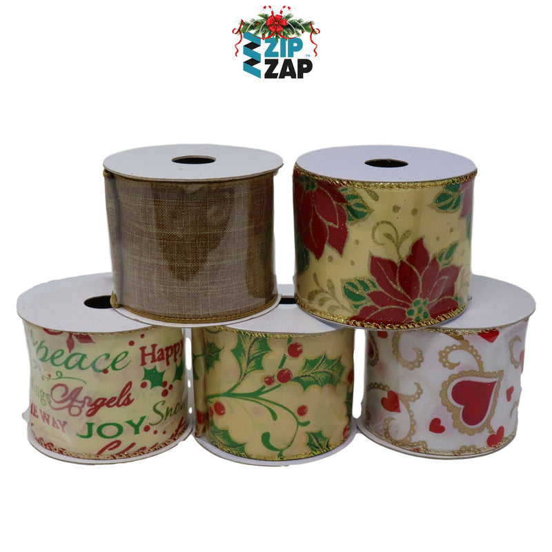 Christmas Themed Organza  Ribbons - zipzapproducts