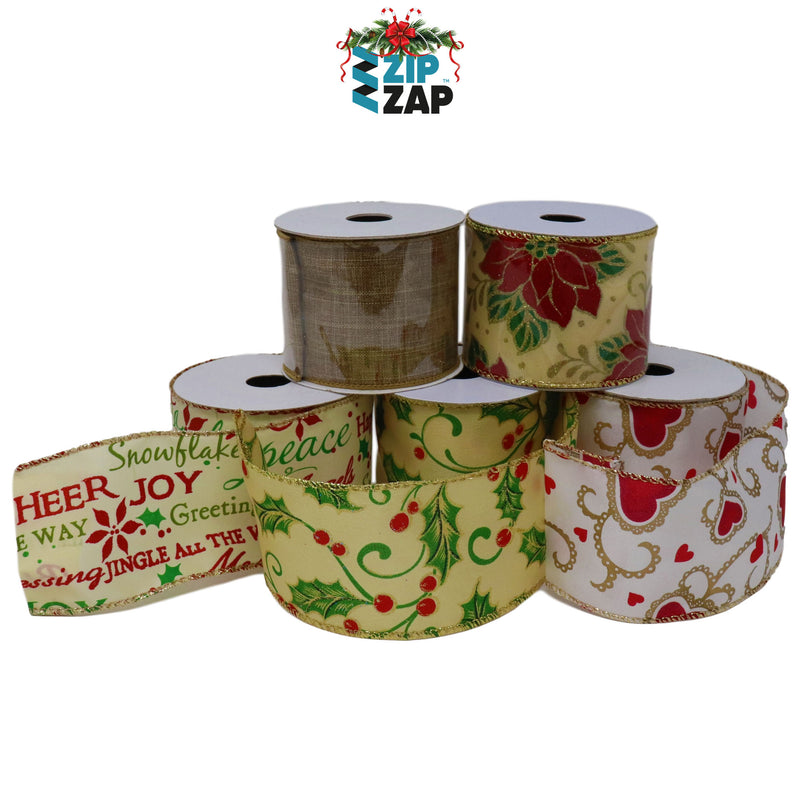 Christmas Themed Organza  Ribbons - zipzapproducts